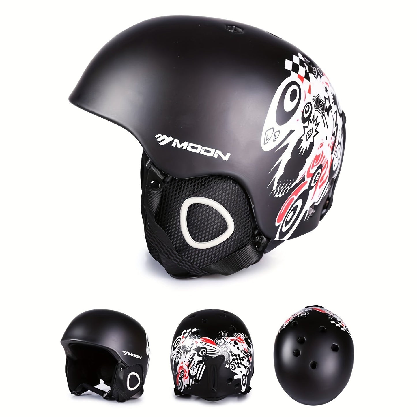 MOON Bloom 24' 25 ' | Ski Helmet with Ski Goggles, PC+EPS & ABS High Quality - Suitable for Skiing, Snowboarding and Skateboarding - Protective Outdoor Ski Gear