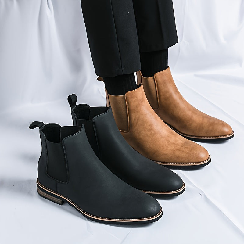 High Leather Ankle Boots 481 | Trendy High Boots - Non-slip Sole for Winter & Autumn - Essential