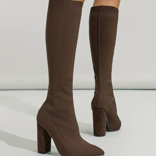 Stylish Knee High Boots | Brown - Elegant and Timeless Look - For Formal and Casual Occasions