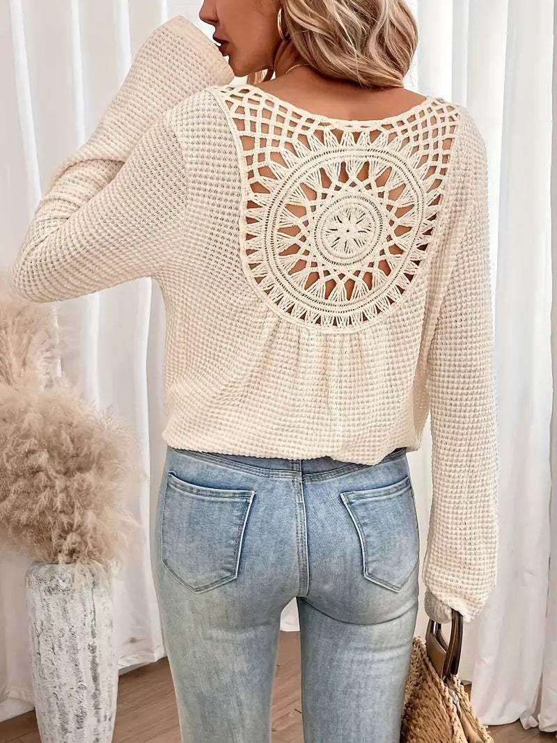 V-Neck Knitted Women's Sweater