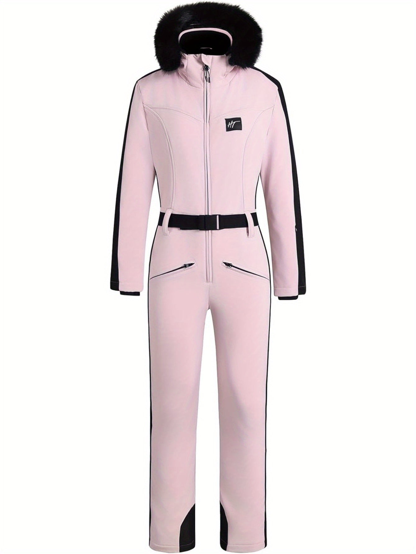 Waterproof Ski or Snowboard Suit Jumpsuit Women 439 | Jumpsuit with Warm Lining & Belt Detail - Essential- Nikcky