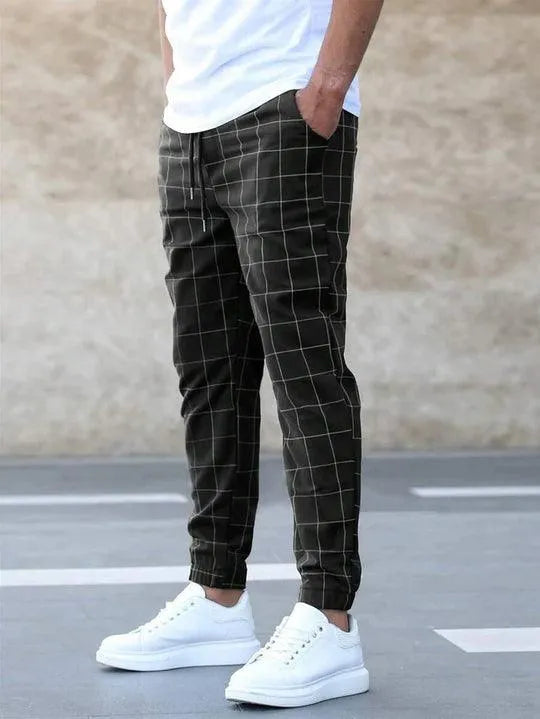 Checked Stretch Trousers - Timeless - Stretch Fabric - Perfect for Work and Leisure