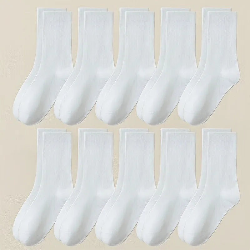 Crew Socks - Plain - Soft & Breathable - Ideal for Everyday Use