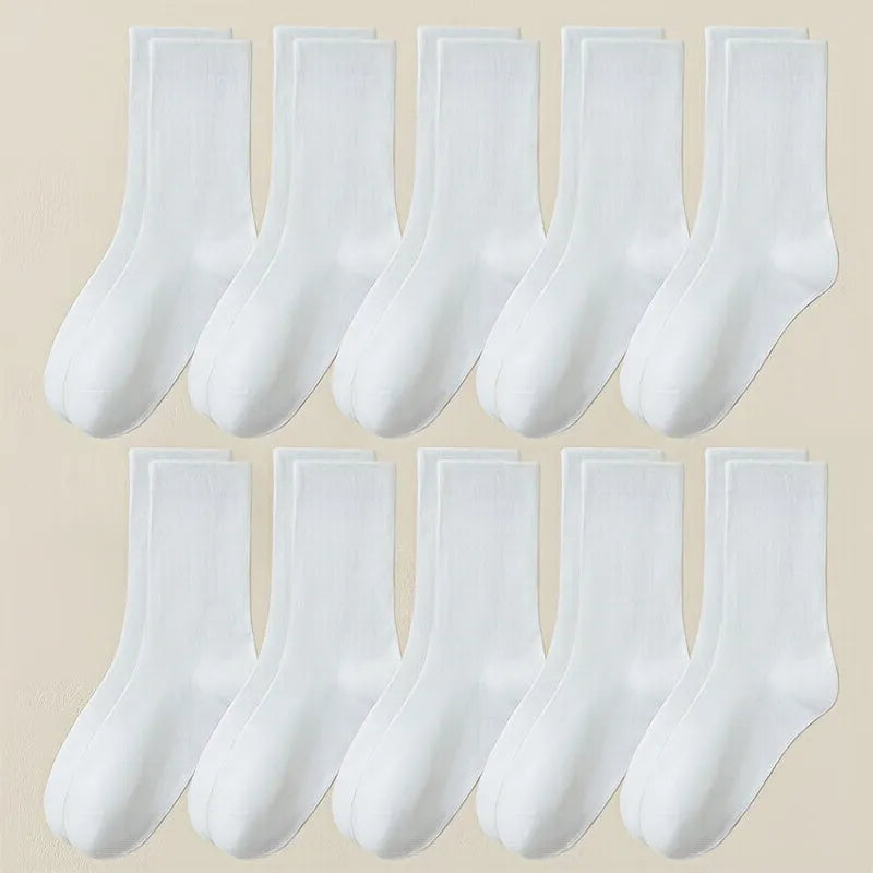 Crew Socks - Plain - Soft & Breathable - Ideal for Everyday Use