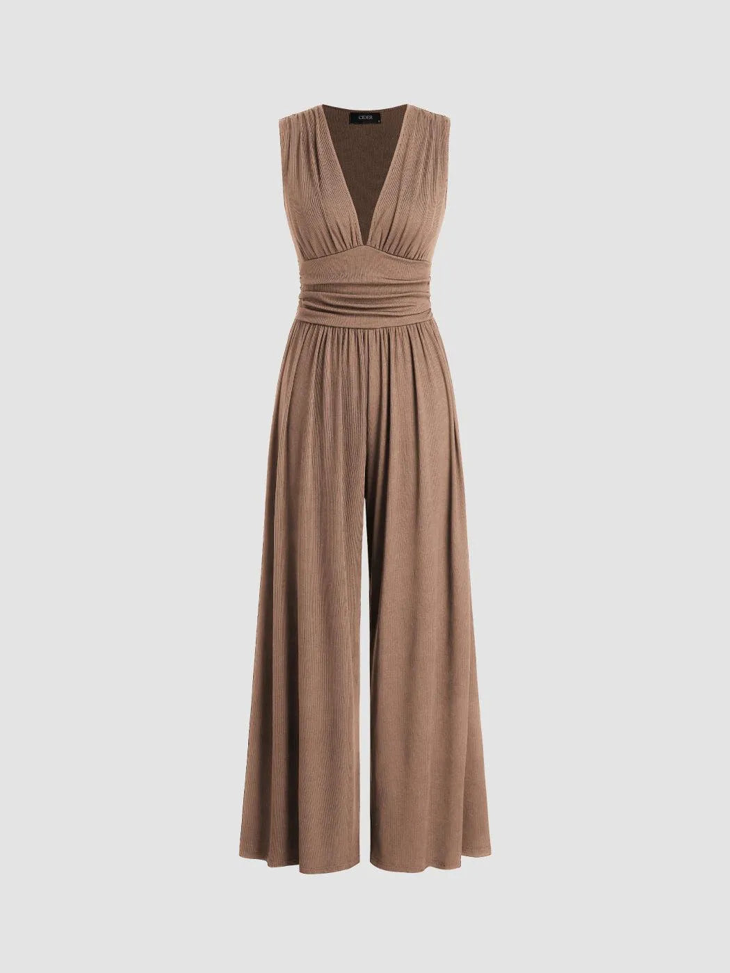 Jumpsuit - Elegant - Fitted Waist, Delicate Neckline - Perfect for Special Occasions