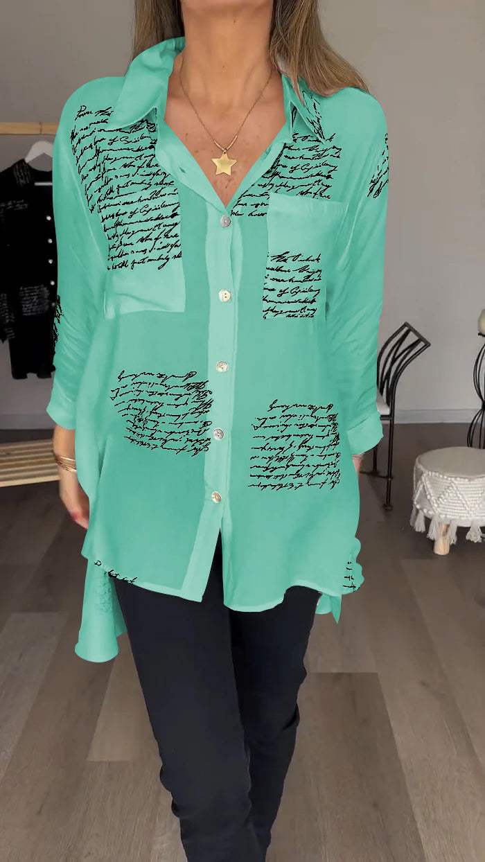 Damebluse med print