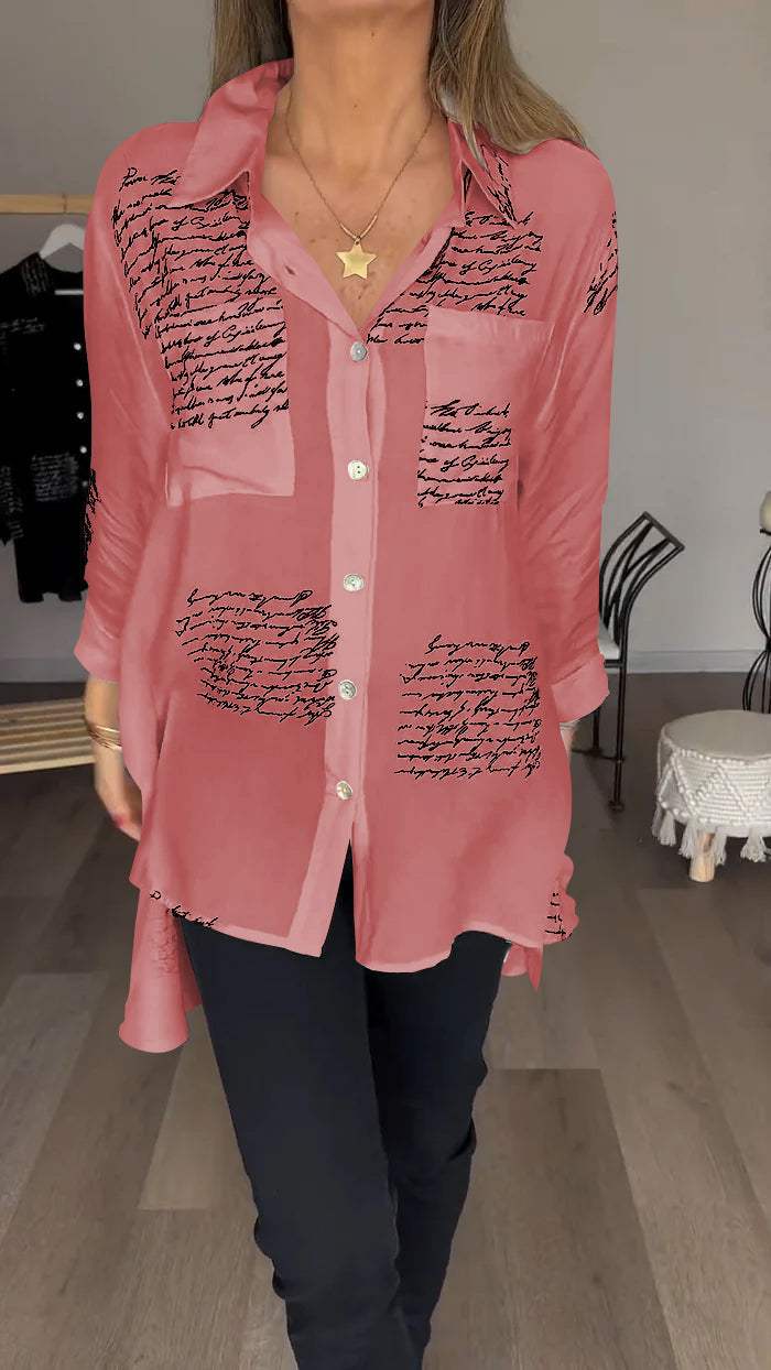 Damebluse med print