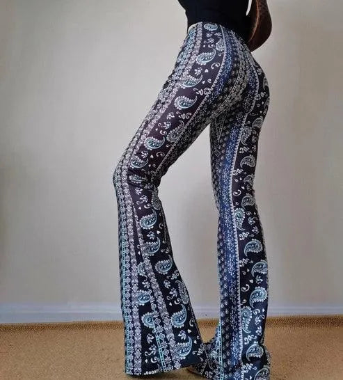 Flare Pants - Trendy Prints - Flattering Fit, Comfortable Fabric - Perfect for Everyday Wear