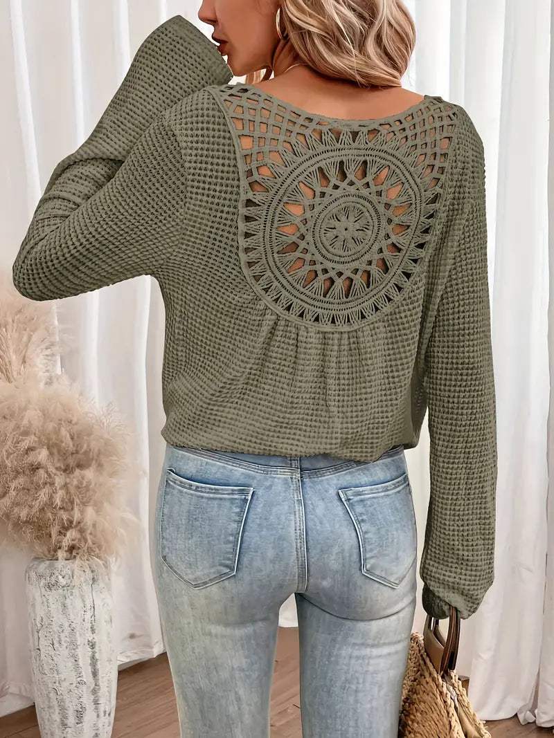 V-Neck Knitted Women's Sweater