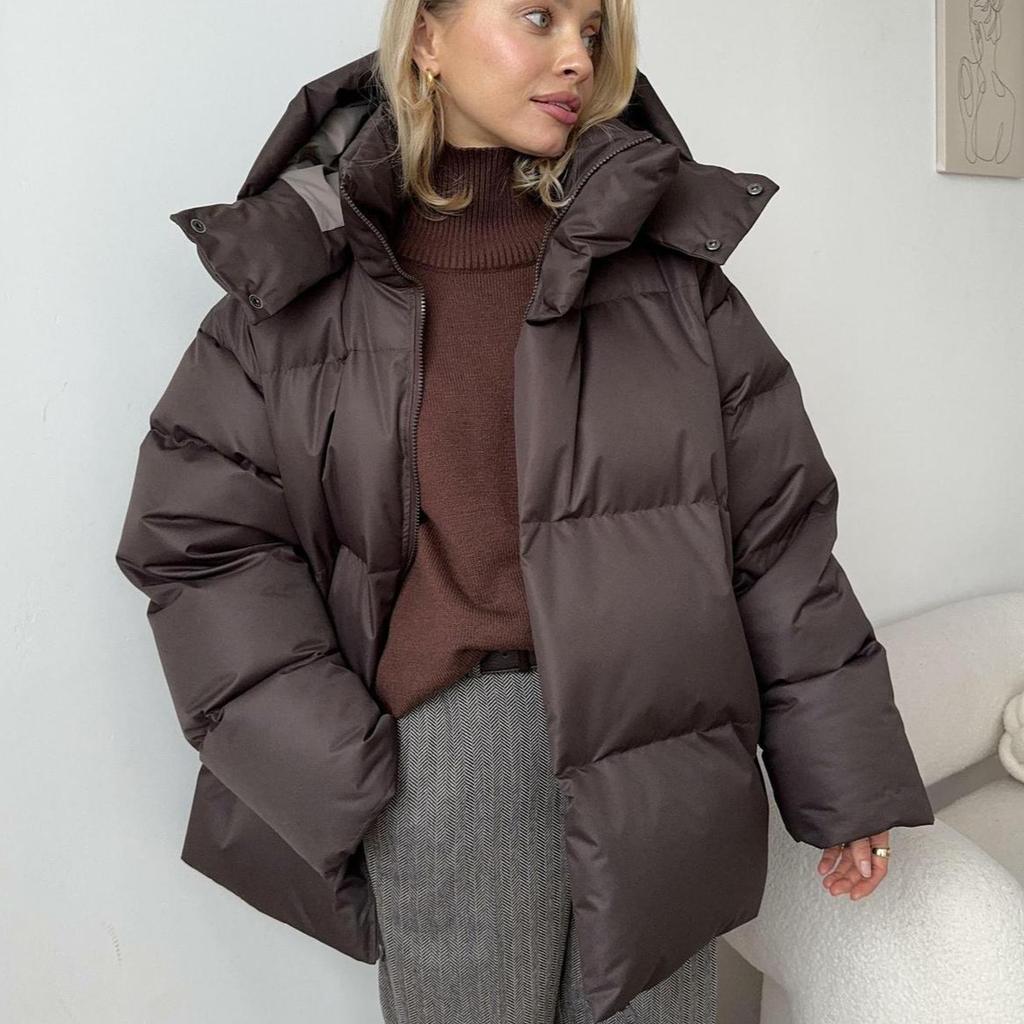 Women's Puffer Jacket | Brown - Warm winter coat - comfortable