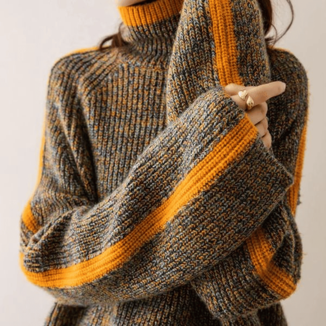 Ravelyn Melange Knit Turtleneck