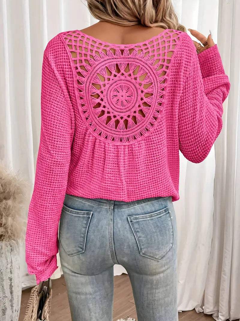 V-Neck Knitted Women's Sweater