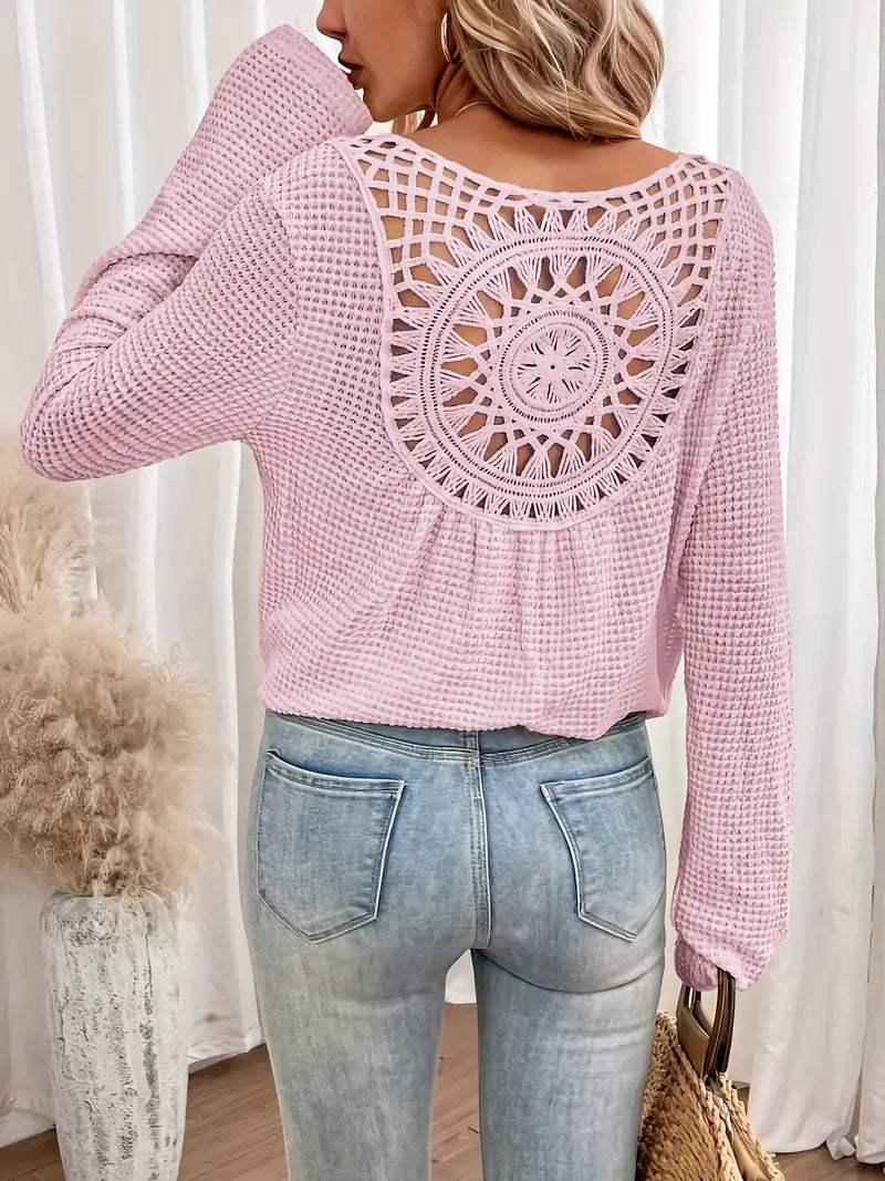 V-Neck Knitted Women's Sweater