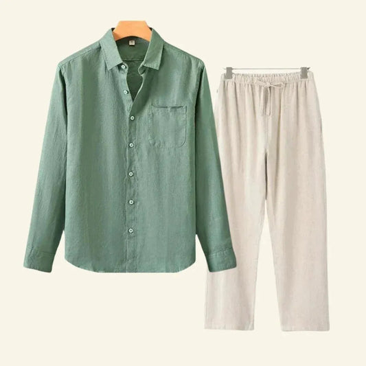 Men's set - Trousers - Blouse - Easy to combine - Linen - thick fabric - Perfect for every season