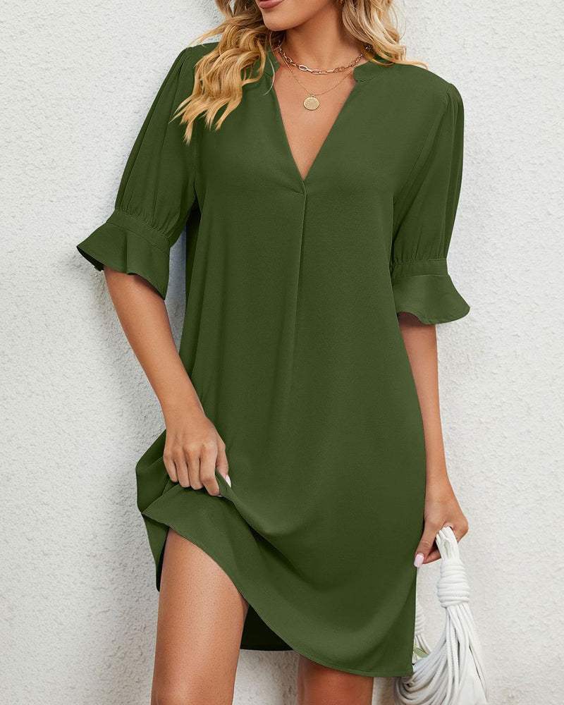 Tunic Dress - Flowing Fit - Relaxed Elegant - Perfect for Day and Evening