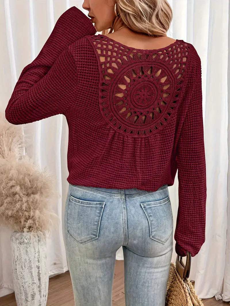 V-Neck Knitted Women's Sweater