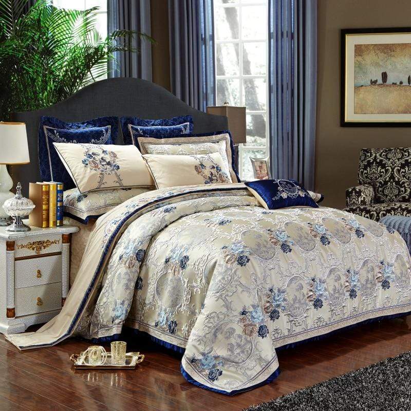 Oriental Jacquard Luxury Bedding Set - Egyptian Cotton | Detailed Jacquard Design - Elegant and Comfortable