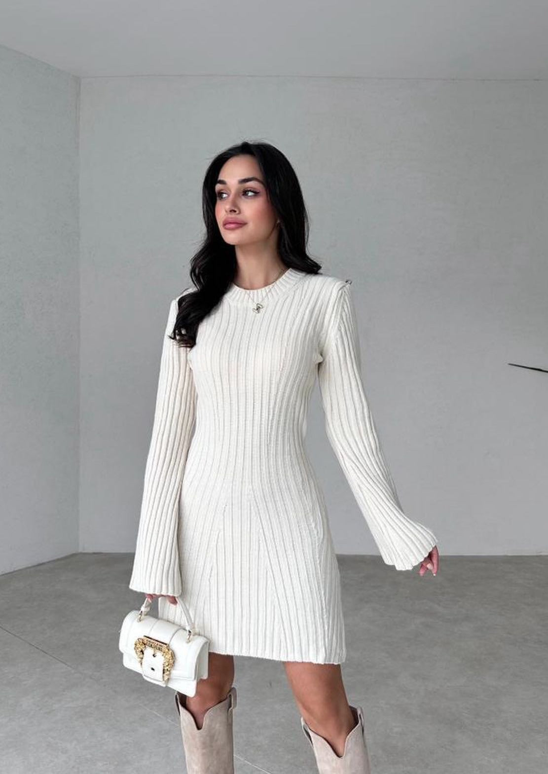 Knitted Autumn Dress Women - Slimfit - Belle Couture - FP 26 - Essential Elegance