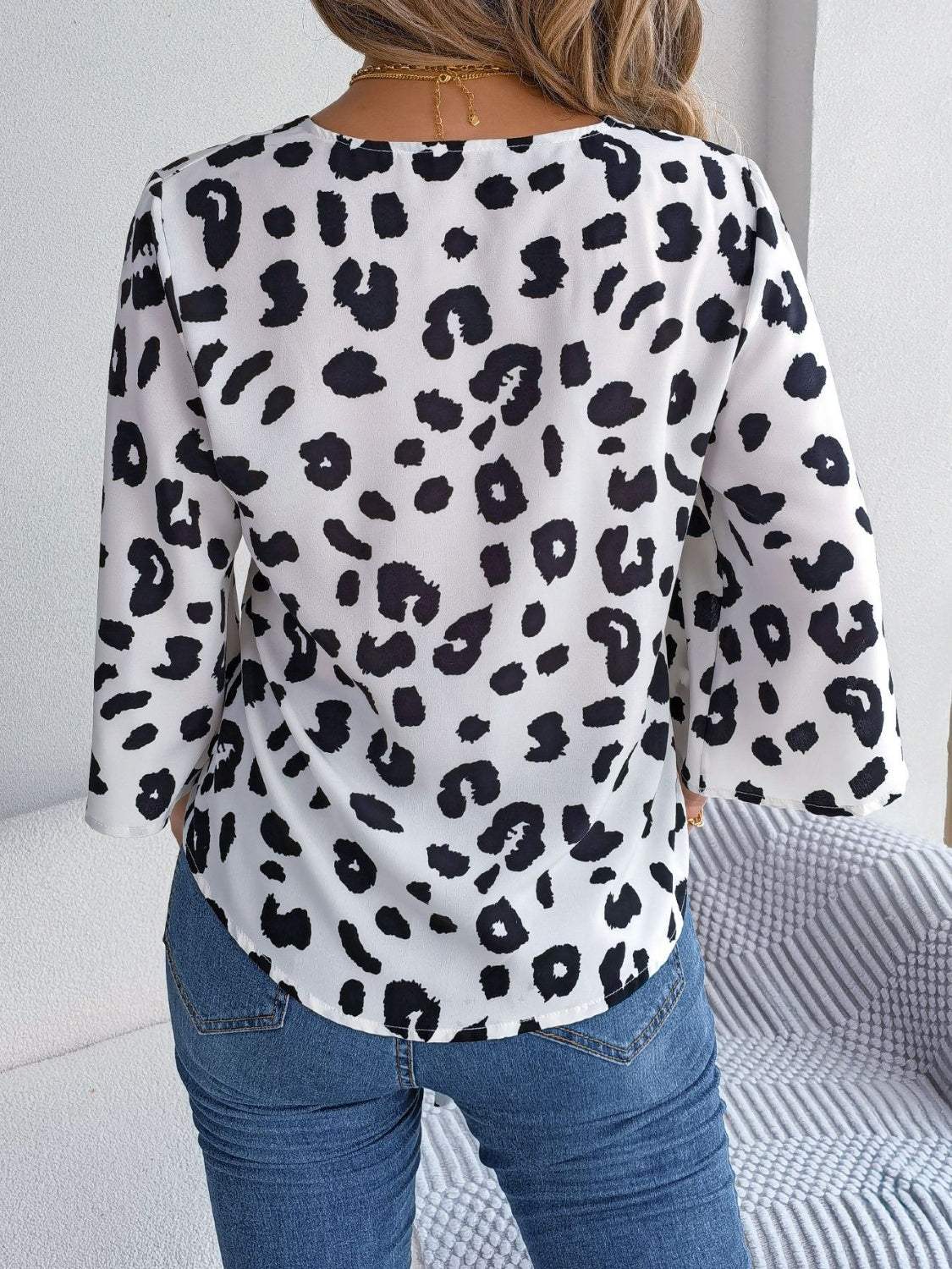 Women's blouse with animal print