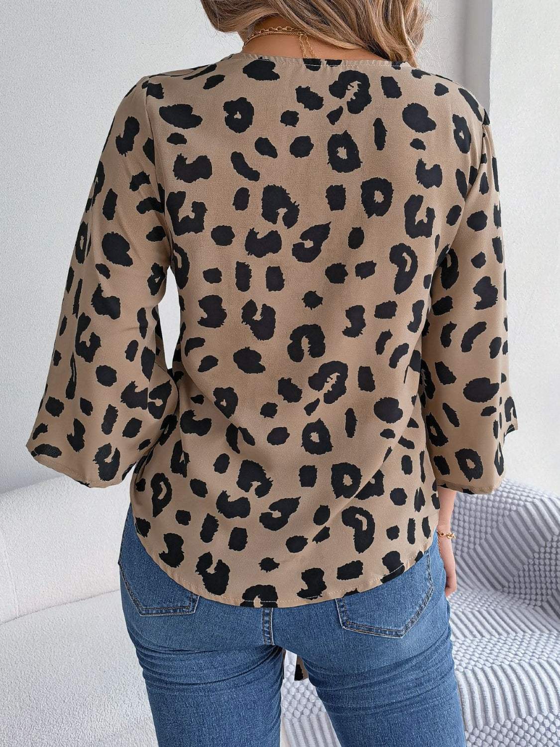 Women's blouse with animal print