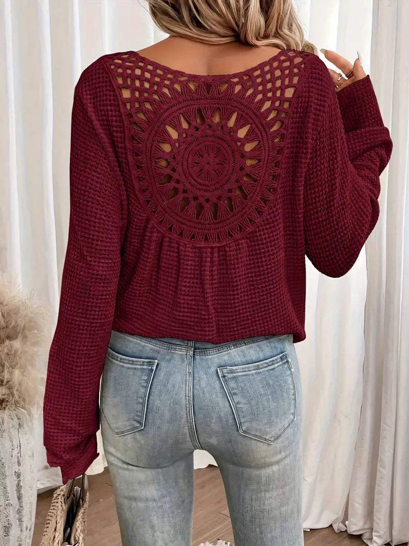 V-Neck Knitted Women's Sweater