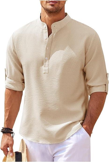 Men's Shirt - Blouse - Timeless - Light Fabric, Relaxed Fit - Perfect for Summer and Informal Gatherings