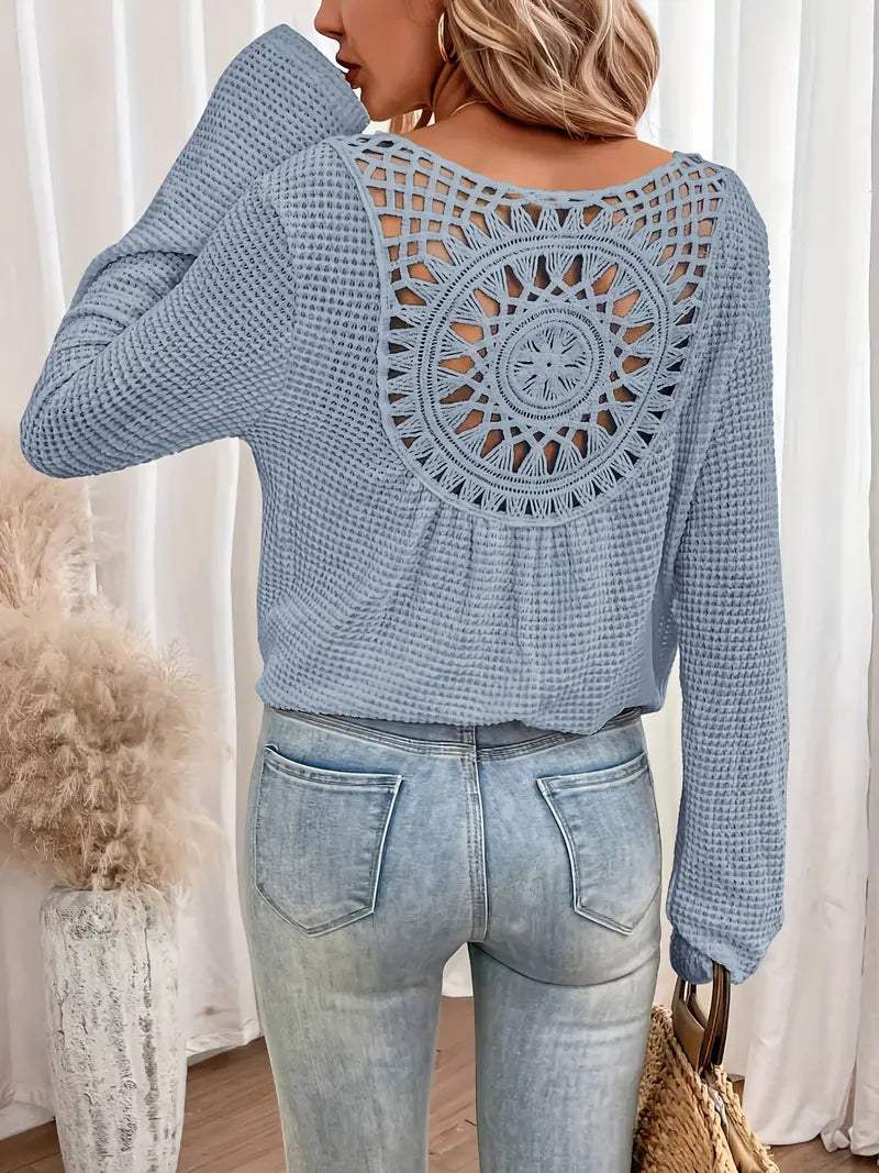 V-Neck Knitted Women's Sweater