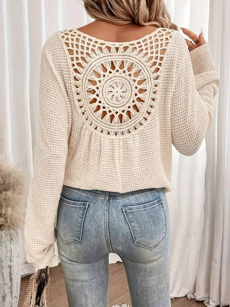 V-Neck Knitted Women's Sweater