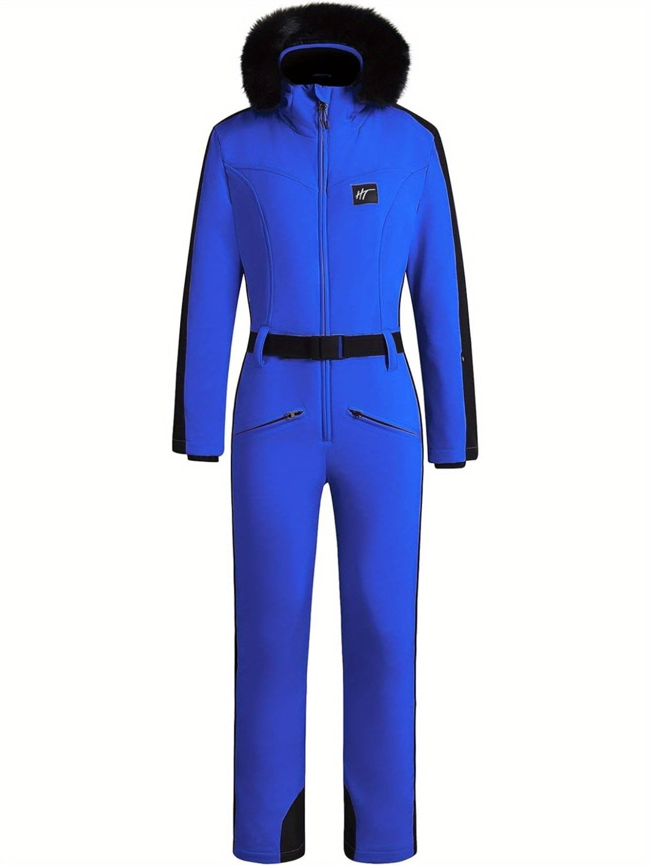 Waterproof Ski or Snowboard Suit Jumpsuit Women 439 | Jumpsuit with Warm Lining & Belt Detail - Essential- Nikcky