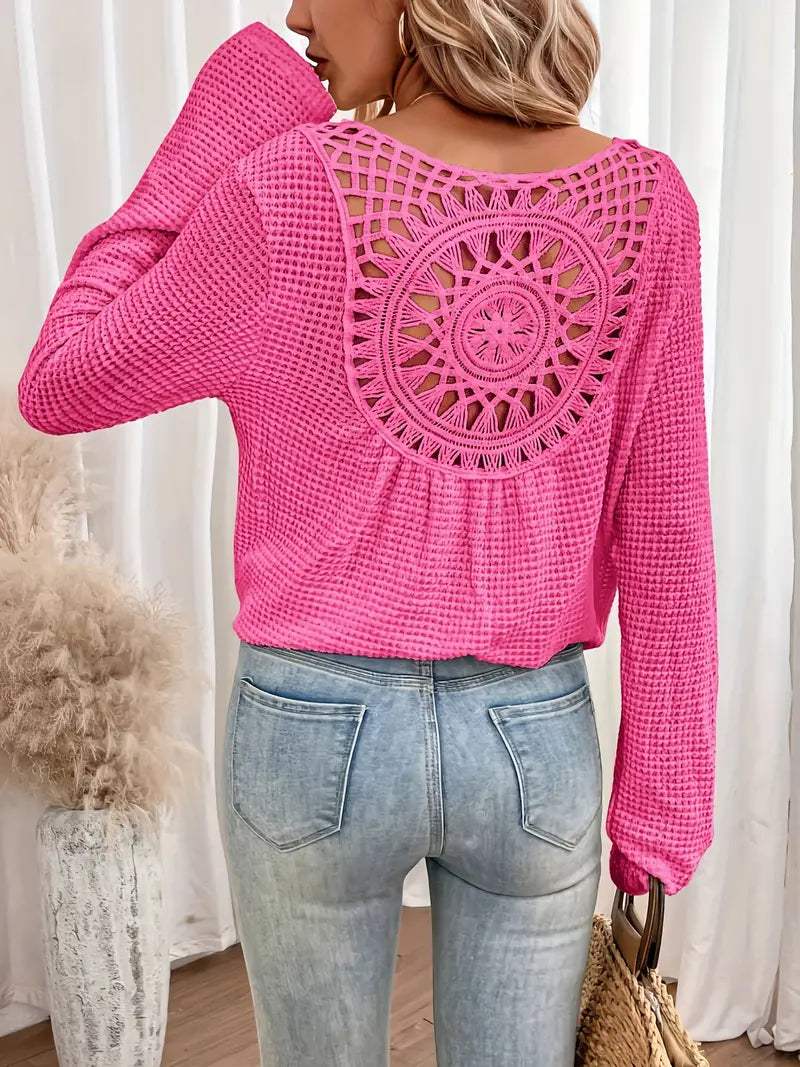 V-Neck Knitted Women's Sweater