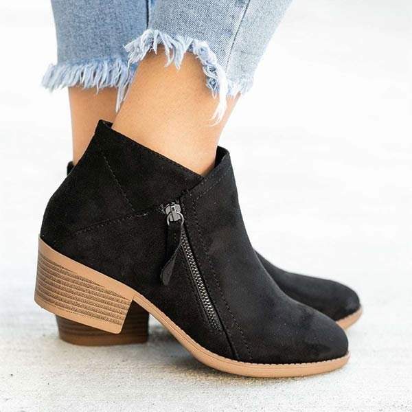 Stylish Women's Ankle Boots with Zipper