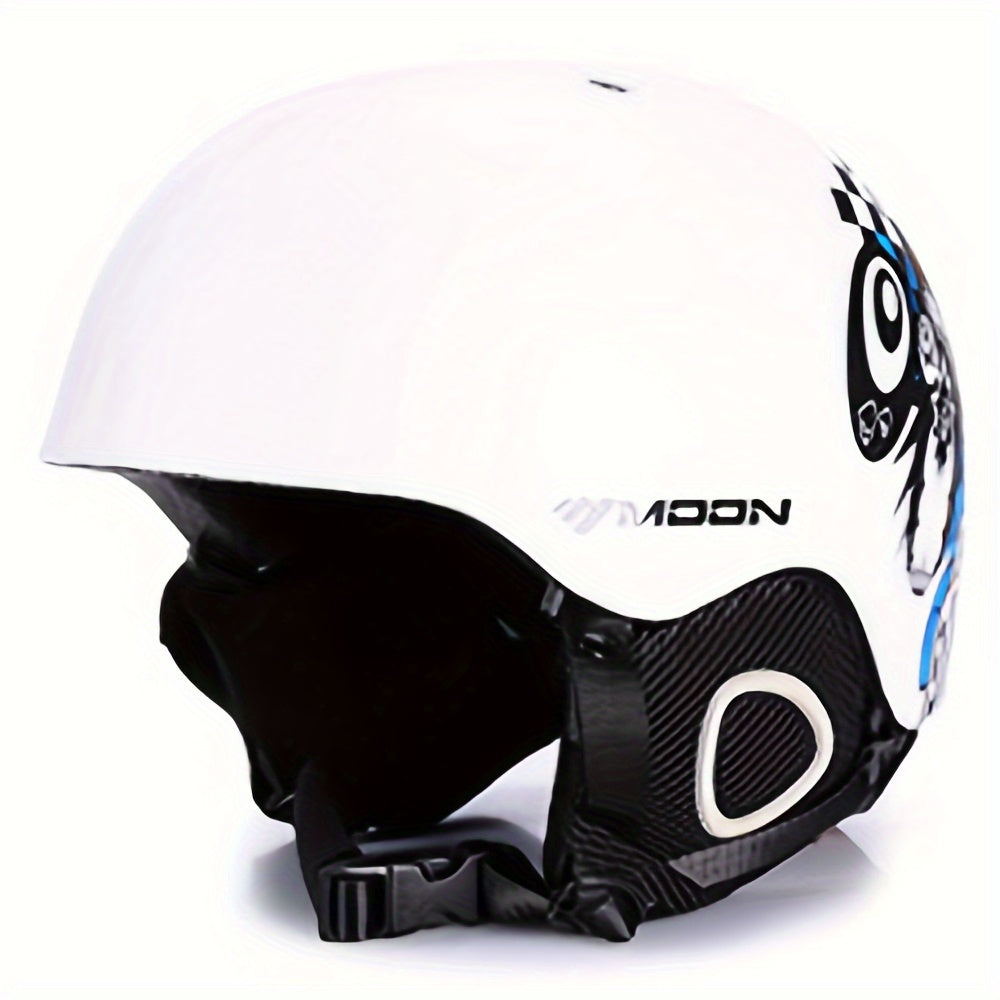 MOON Bloom 24' 25 ' | Ski Helmet with Ski Goggles, PC+EPS & ABS High Quality - Suitable for Skiing, Snowboarding and Skateboarding - Protective Outdoor Ski Gear