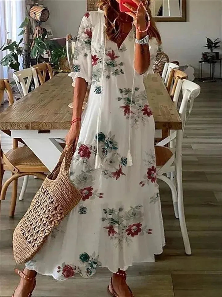 Maxi Summer Dress - Flowing - Comfortable Fabric - Perfect for Summer Evenings