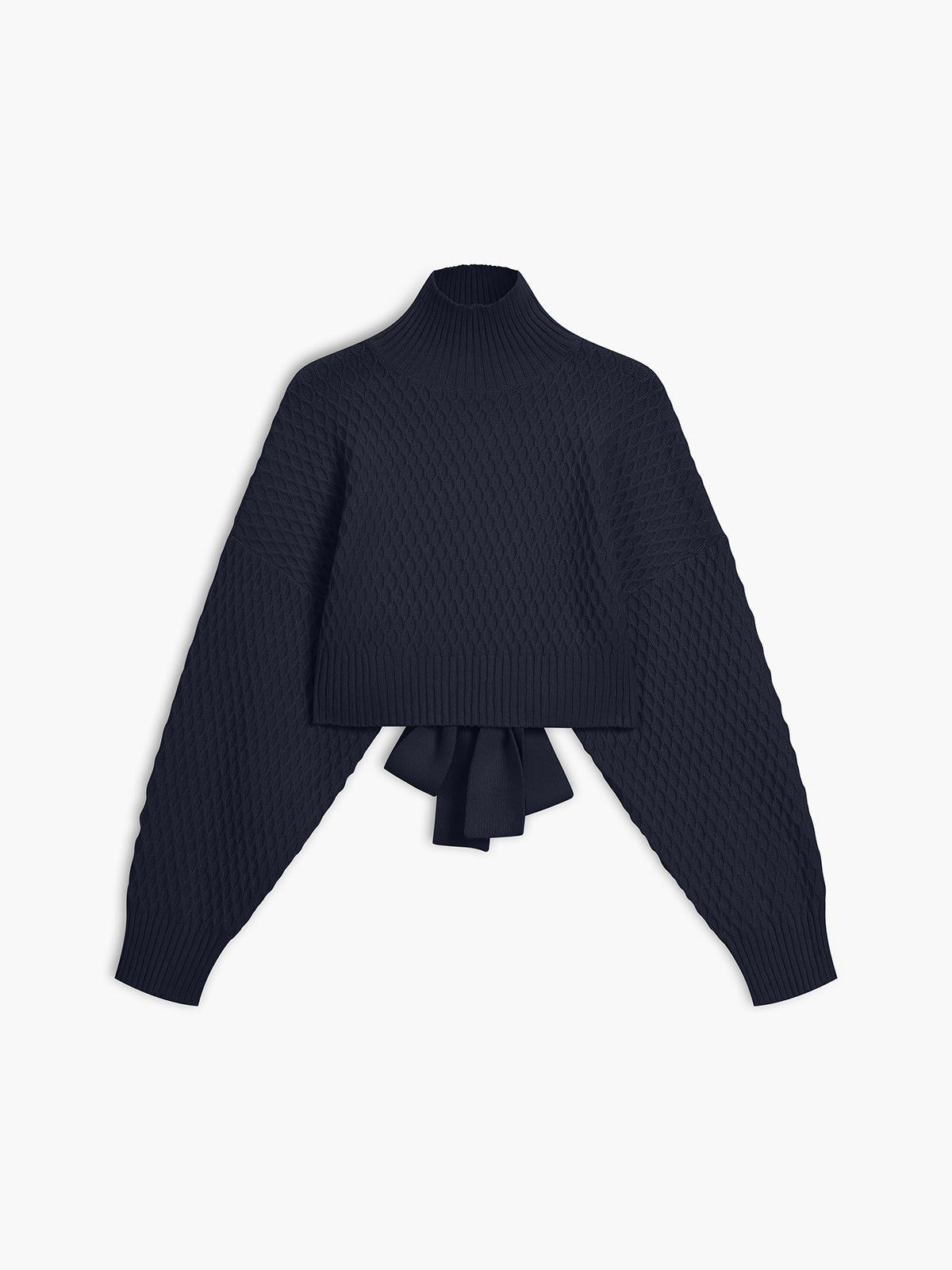 Women's Sweater | Tie Back Mock Neck Sweater