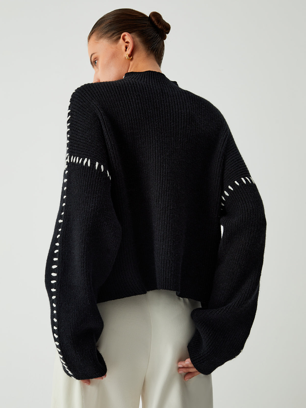 Shift The Focus | Oversized Mock Neck Sweater/Sweater Women