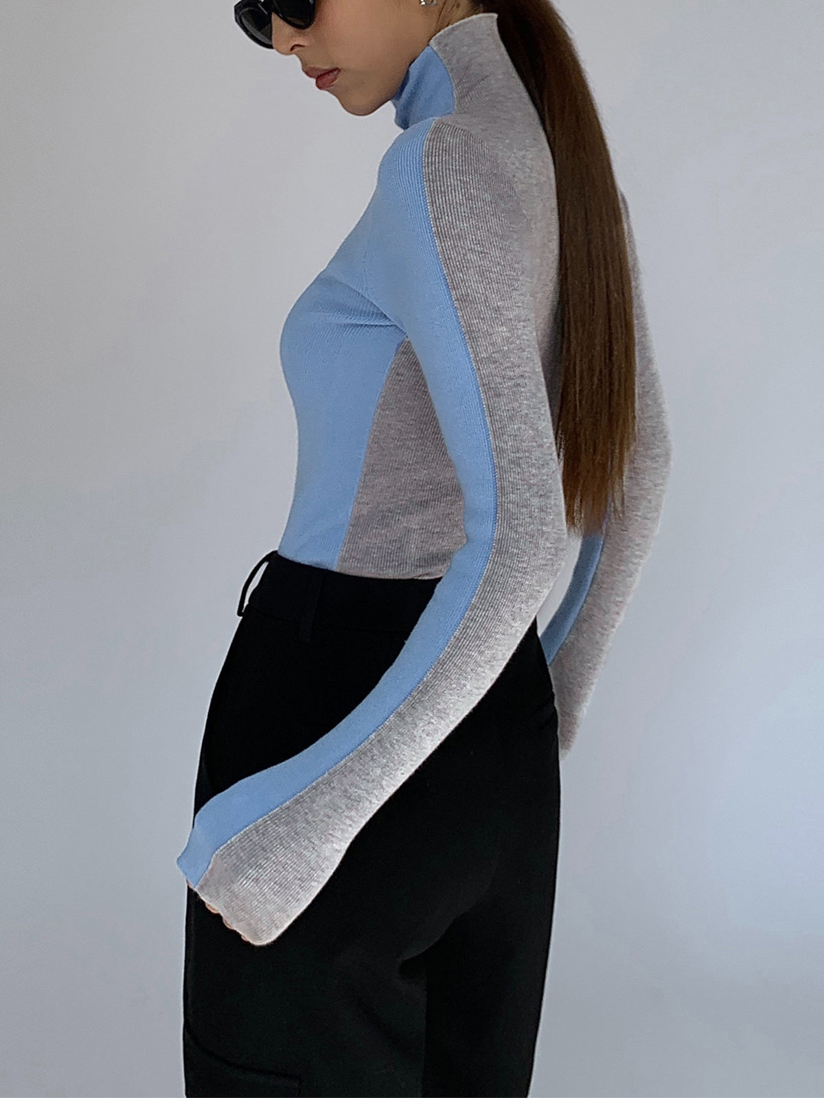 Women's Sweater/Sweater | Two Tone Double Sided Long Sleeve Knit