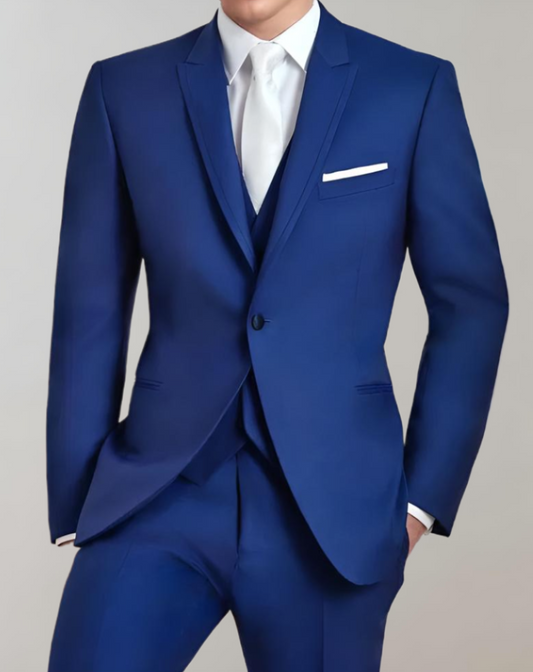 2-piece set of single-breasted men's suit combined with formal trousers