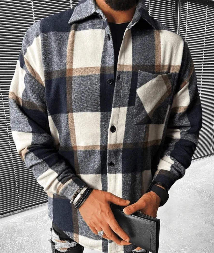 Men's Shirt - Checked Pattern - High Quality Material - Perfect for Casual Look