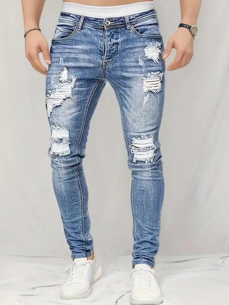 Casual Jeans Men - Ripped - High Quality Denim - Ideal for Everyday Use