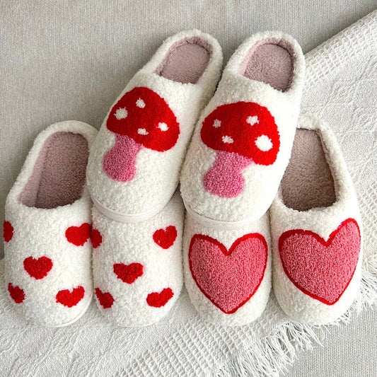 Loving Heart Slippers | White - Cute and Comfortable - Perfect Gift for Winter