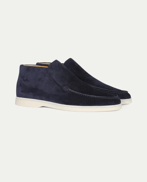 Comfortable High Suede Loafers Navy - Regular Fit - Puento Fortade - TP 16 - Essential Navy