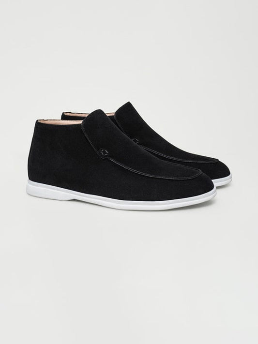 Comfortable High Suede Loafers Black - Regular Fit - Puento Fortade - TP 14 - Essential Black