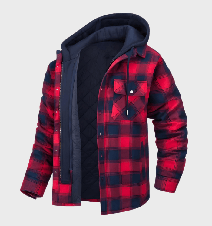 Thick winter checked jacket for men coat