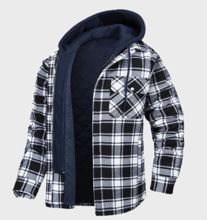 Thick winter checked jacket for men coat