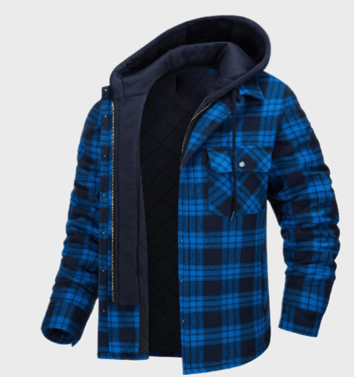 Thick winter checked jacket for men coat