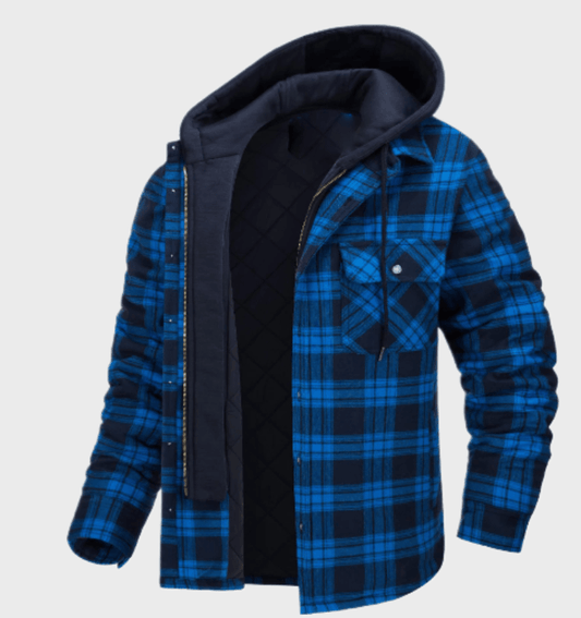 Thick winter checked jacket for men coat