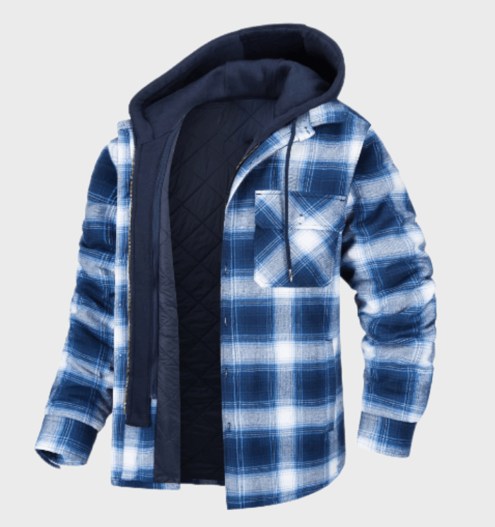 Thick winter checked jacket for men coat