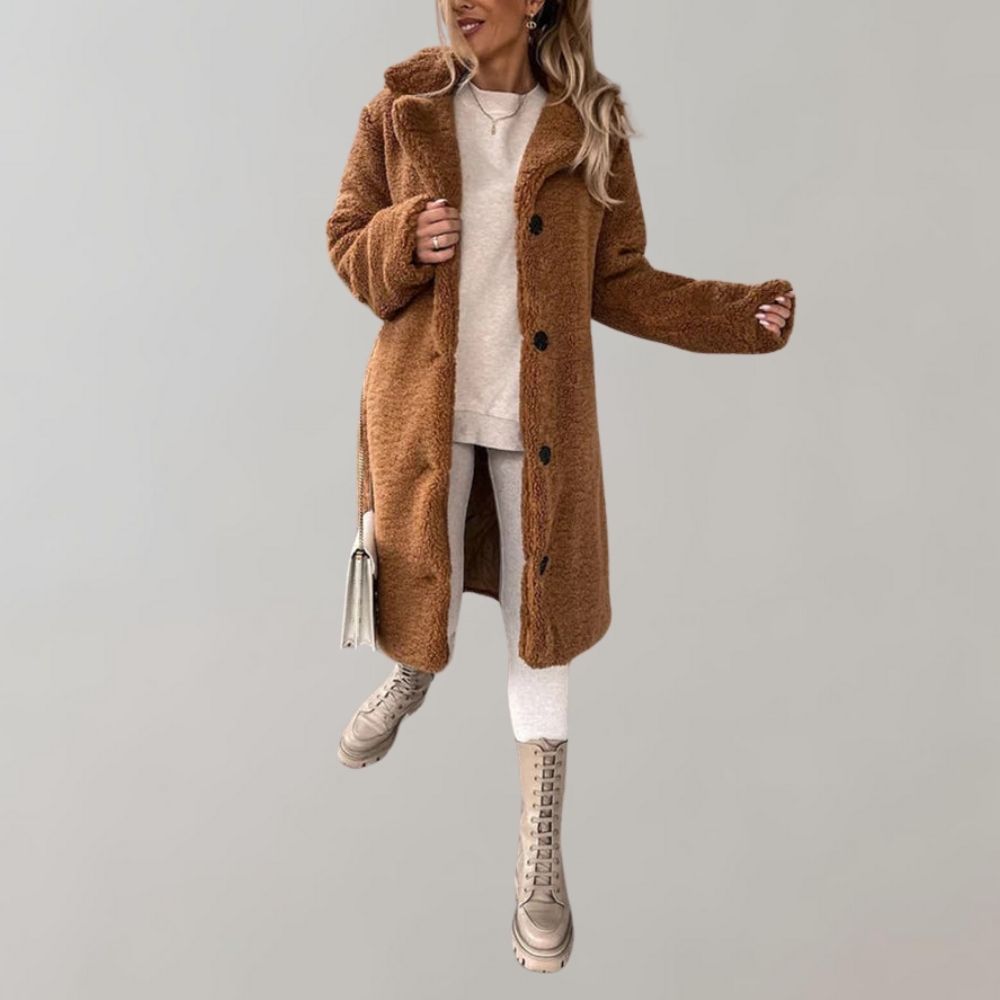 Long Teddy Coat for Women | White - Warm and Trendy