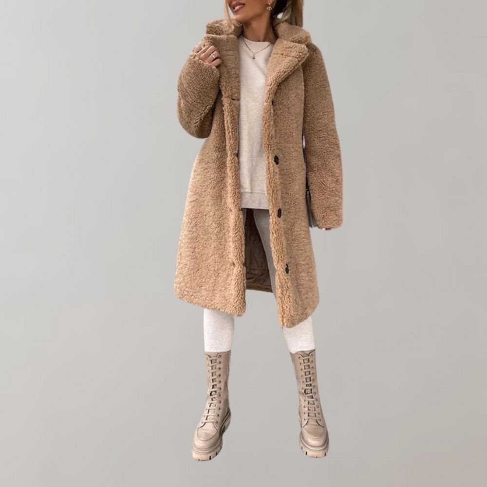 Long Teddy Coat for Women | White - Warm and Trendy