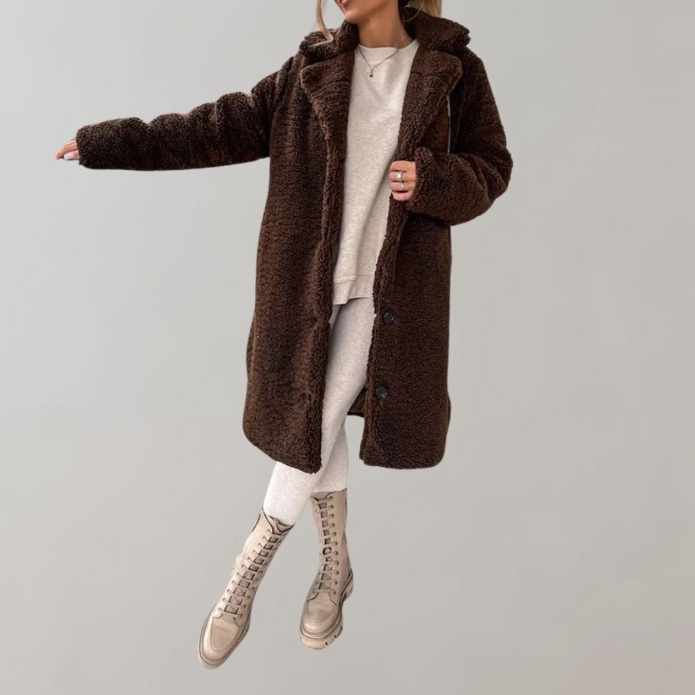 Long Teddy Coat for Women | White - Warm and Trendy